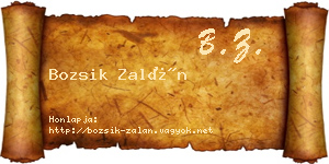Bozsik Zalán névjegykártya