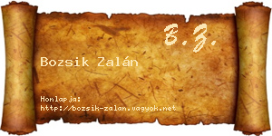 Bozsik Zalán névjegykártya